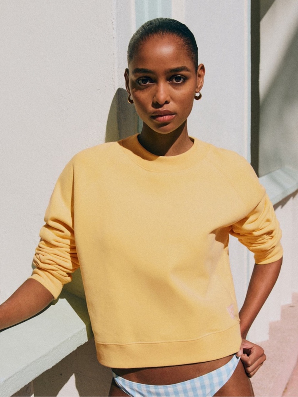 Sézane Gautier Sweatshirt, pastel yellow, size M